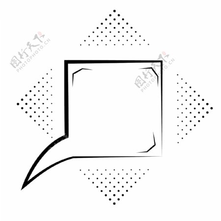 波普风黑白方形对话框装饰图案