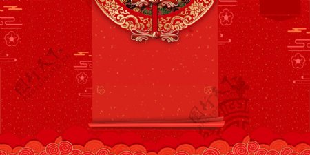 中国风红色喜庆海报背景素材