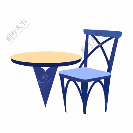 卡通桌子和凳子设计可商用元素