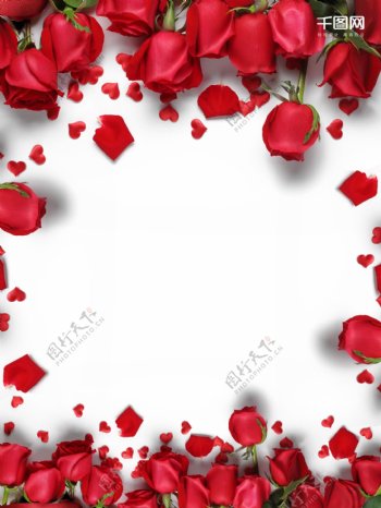 浪漫红玫瑰感恩节背景素材
