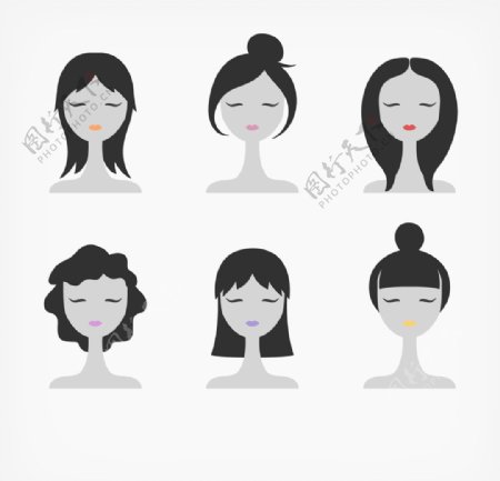 女性面孔插图