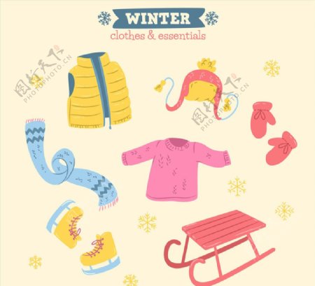 6款彩绘冬季服装和配饰