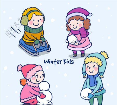 4款可爱冬季儿童