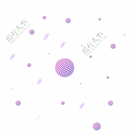 紫色渐变3D球体电商漂浮设计元素