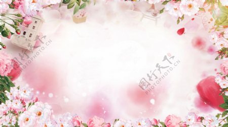浪漫唯美玫瑰花花卉背景设计