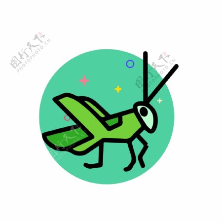mbe卡通昆虫蝈蝈蝗虫矢量元素