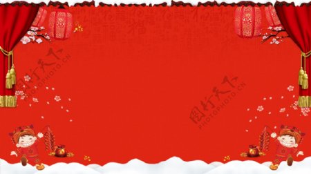 简约红色中国风元旦背景设计