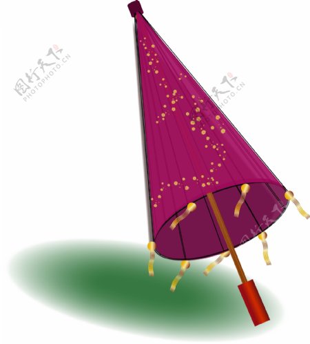 中国风古风红烫金油纸伞