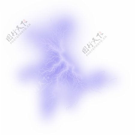 真实白色紫色闪电光感装饰素材元素