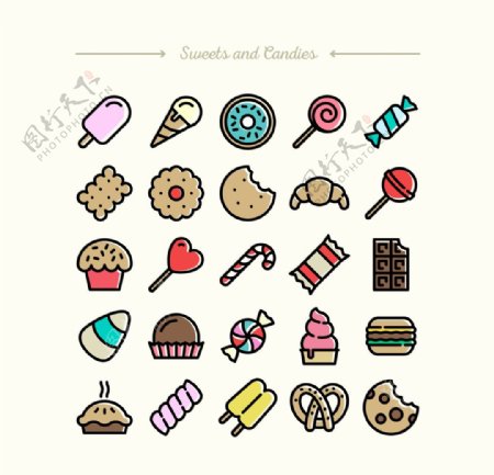 甜食和糖果图标