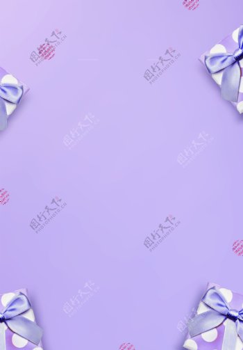 紫色高端礼盒背景设计