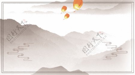 中国风中秋节平面展板背景