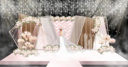 粉色田园婚礼效果图