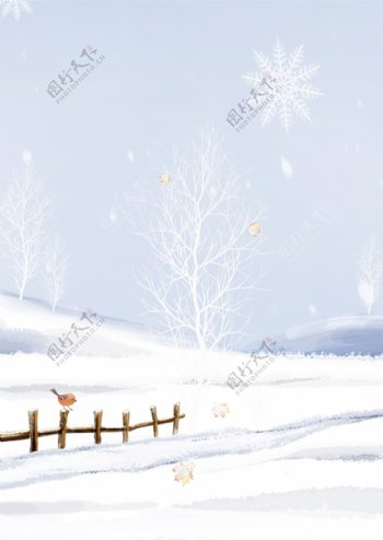 十二月大雪节气背景设计