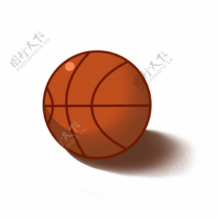 手绘简约篮球橘色小清新可商用元素