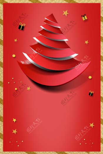 红色创意圣诞节背景素材