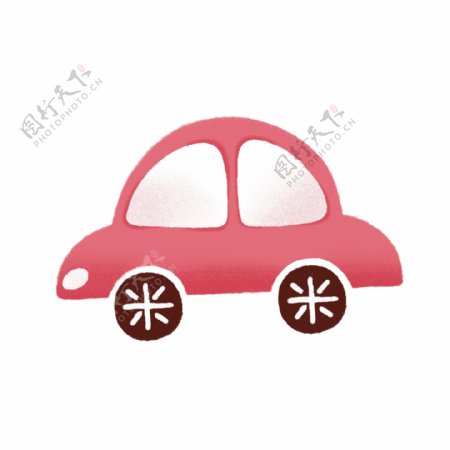 卡通粉色小汽车设计元素
