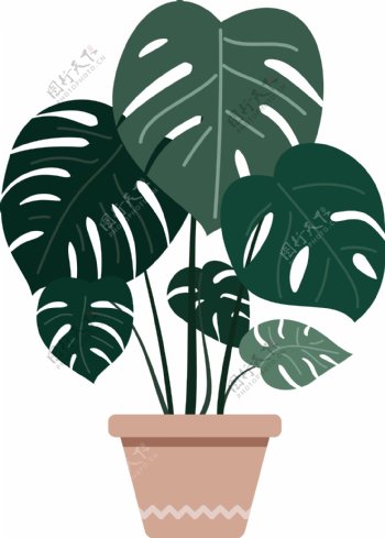 植物盆栽插画元素