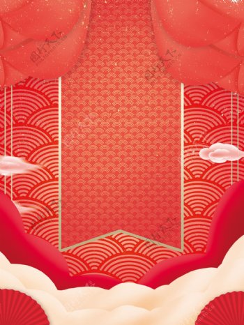 简约红色中国风春节背景设计