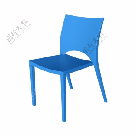 C4D立体蓝色塑料凳可商用