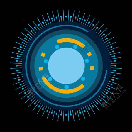 圆形蓝色未来感科技边框几何边框圆框对话框