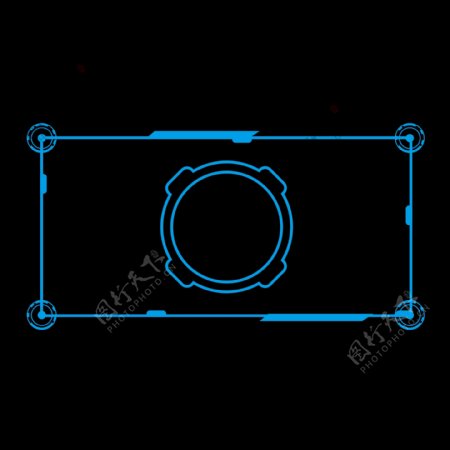 简约线条蓝色未来感科技边框方框对话框元素