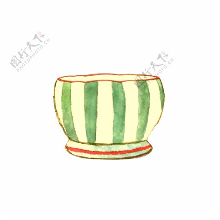 中国风水彩水墨陶瓷杯子