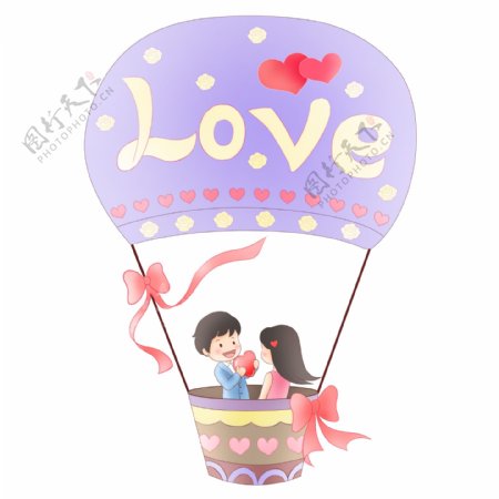 LOVE热气球情侣情人节