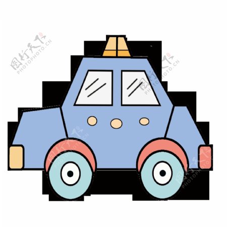 蓝色的出租车插画