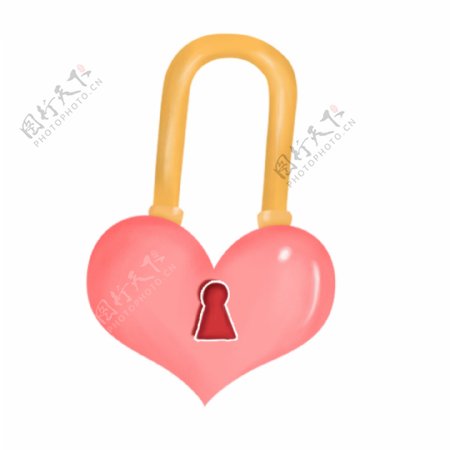 情人节粉色的锁插画