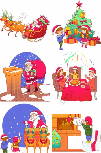 圣诞节圣诞老人圣诞树孩子们圣诞故事