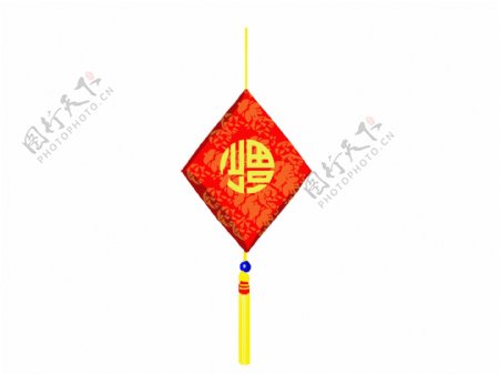 手绘中国风四方形制福袋图