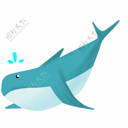 卡通海洋蓝色大鲸