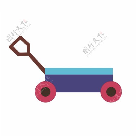 儿童玩具推车插画