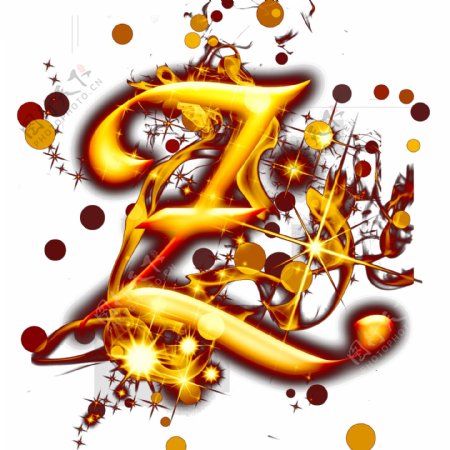 金色精品光效字母Z可商用元素