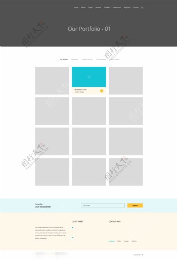 多用途网站产品图片展示页面psd模板
