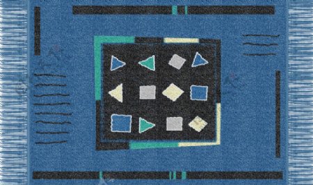蓝色简约地毯贴图jpg图片