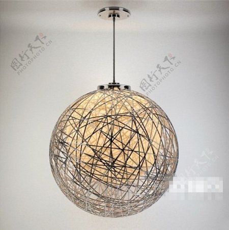 时尚创意架构球形室内吊灯3d模型