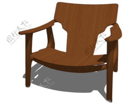 木制深色椅子su模型效果图