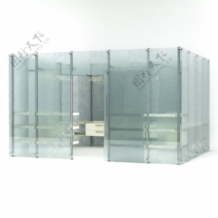 纯玻璃衣柜3d模型