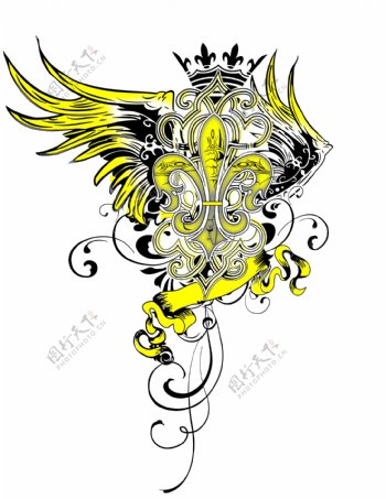 皇冠与鹰装饰素材