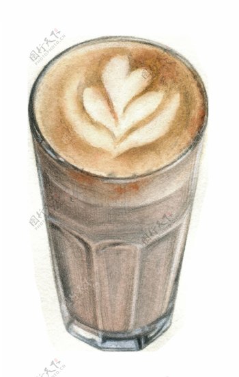 复古手绘咖啡奶茶图案