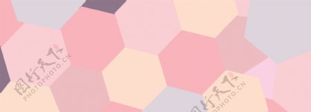 情人节粉色六边形几何拼接背景素材