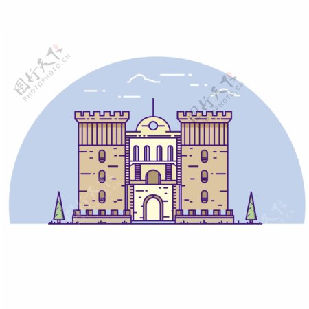 欧式建筑城堡宫殿mbe风格矢量建筑元素