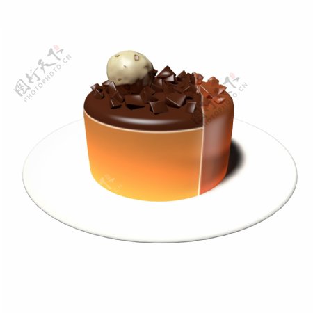 彩色立体食品通用元素巧克力蛋糕