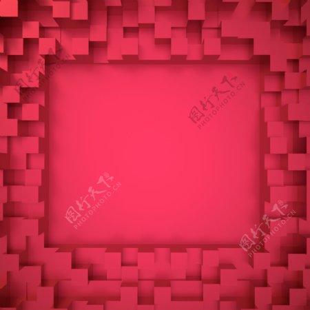 纯色空间3D立体粉色背景