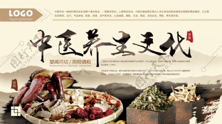 中国风中医养生文化宣传海报