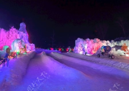 滑雪夜景