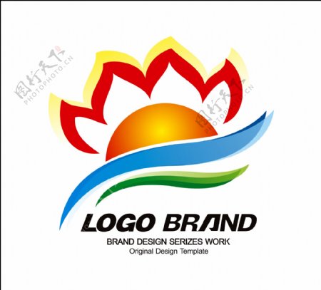 大气创意红蓝绿公司标志企业logo设计