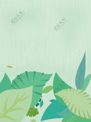 二十四节气雨水彩绘背景
